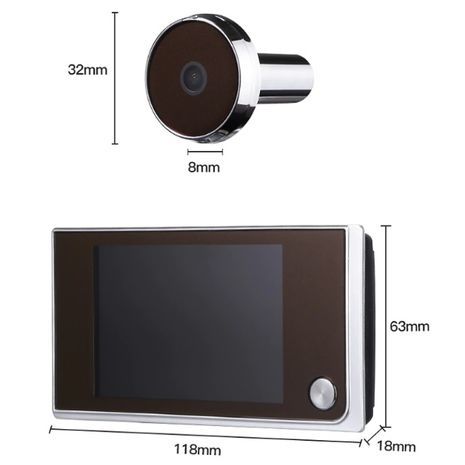 עינית דיגיטלית לדלת  כלל מצלמ , פעמון ואינטרקום