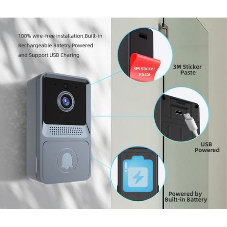 Электронный дверной глазок с  видеокамерой и звонок Wi-Fi