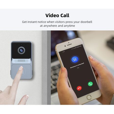 פעמון דלת אלקטרוני עם מצלמת וידאו לילה ו-Wi-Fi. פעמון דלת מיני - 7