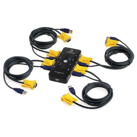 מפצל  KVM  שתי פורטים VGA  , USB  שליטה על 4 מחשבים ממקלדת , עכבר ומסך  אחד .