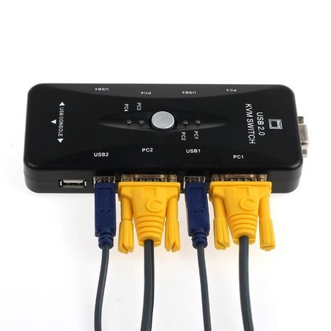 מפצל  KVM  שתי פורטים VGA  , USB  שליטה על 4 מחשבים ממקלדת , עכבר ומסך  אחד .