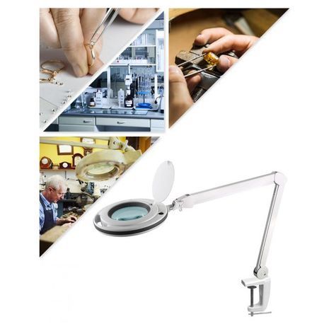 זכוכית מגדלת מקצועית 5D "5 מנורת שולחן אור יום 6500K 8W MAGNUS