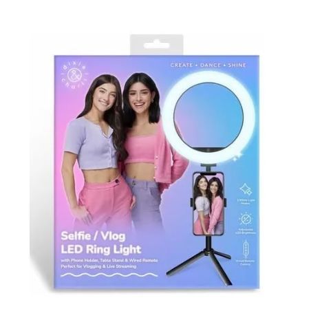 Dixie&Charli תאורה מקצוית שולחנית רינג לד 20 ס”מ איכותי + חצובה  סלפי