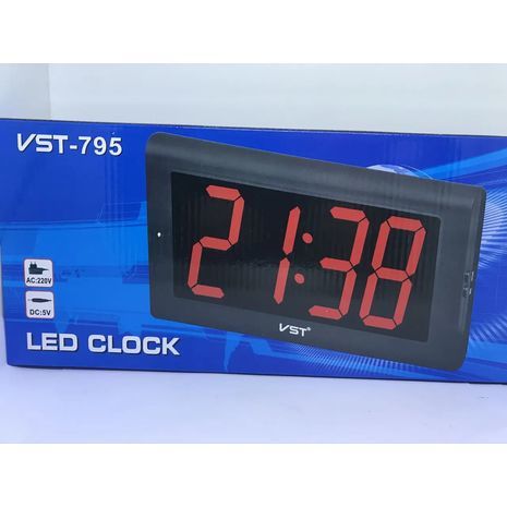 VST-795 שעון קיר ושולחן דיגיטלי עם מספרים ענקיים. מתאים לקשישים