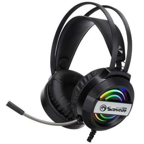 אוזניות מחשב לגיימרים ( למשחקי מחשב ) עם מיקרופון HG8902 MARVO -  Skorpion stereo HI-Fi RGB