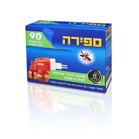 Electric repeller of mosquitoes and other insects + liquid for 90 nights Spira ספירה