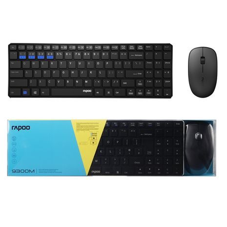 Беспроводная мультимедийная  клавиатура + мышь  с обычным ( USB) подключением и с подключением Bluetooth .Водозащищенная . Иврит- английский RAPOO 9300 M 1600 dpi 2.4 GHz Wireless