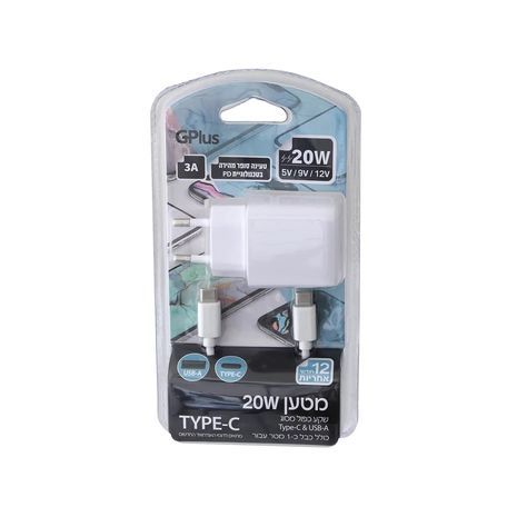 מטען קיר 20W כפול 3A לבן GPL-PD3202