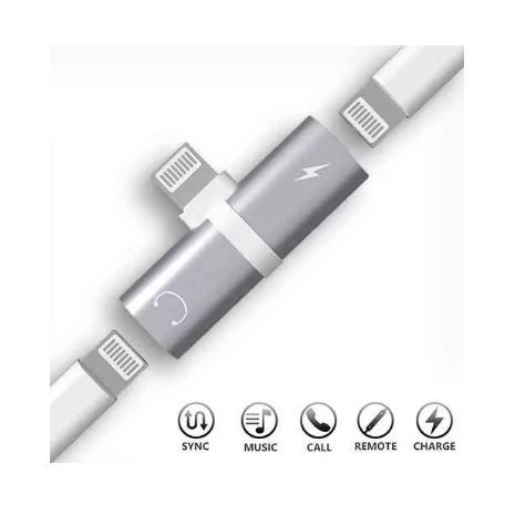 2 in 1 Audio Charging Dual Adapter Splitter For iPhone . For Lightning Jack Earphone AUX Cable Connector Converter