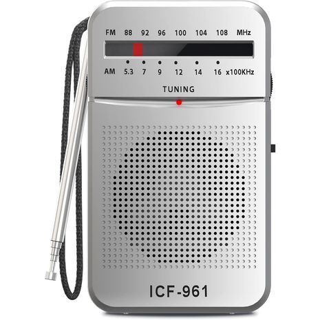 טרנזיסטור AM\FM קומפקטי, קטן וחזק פועל על 2 סוללות AA ICF-961