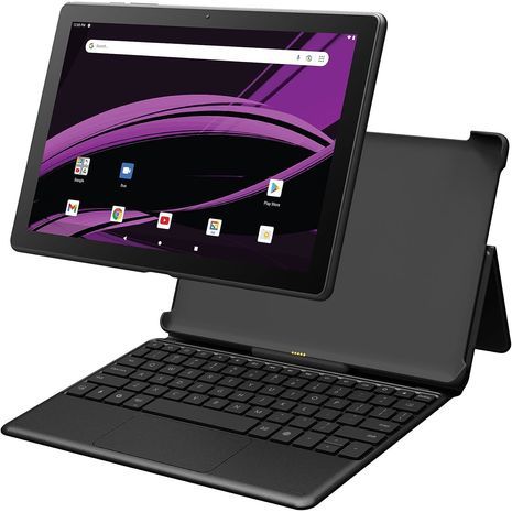 טאבלט/לפטופ Packard Bell בגודל 10 אינץ' עם מקלדת ניתנת להסרה, אנדרואיד 11 גו, תצוגת FHD 1920x1200p, זיכרון RAM בנפח 2GB, אחסון 32GB, חריץ הרחבה Micro SD, רמקולים כפולים, WiFi, Bluetooth, מצלמה קדמית ואחורית 2MP, שחור