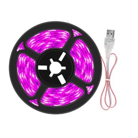 פיטו מנורה אולטרה סגולה בספקטרום מלא. פס UV LED 5V, מ5 מנורה עמידה למים UV למערכות הידרופוניות עם USB