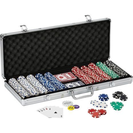 Texas Hold'em Deluxe  סט מפואר למשחקי פוקר 500 אסימונים