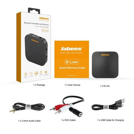 משדר משדר ומקלט Hi-Fi 2-in-1 bluetooth נייד. Jabees B-LINK
