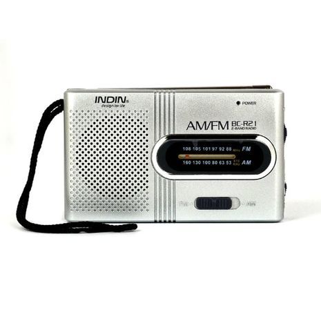 טרנזיסטור AM\FM קומפקטי, קטן וחזק פועל על 2 סוללות AA BC-R21