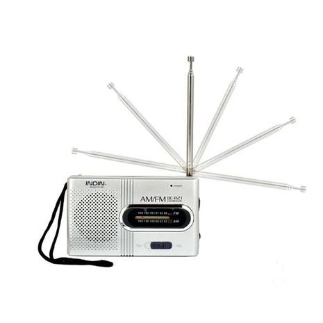 טרנזיסטור AM\FM קומפקטי, קטן וחזק פועל על 2 סוללות AA BC-R21