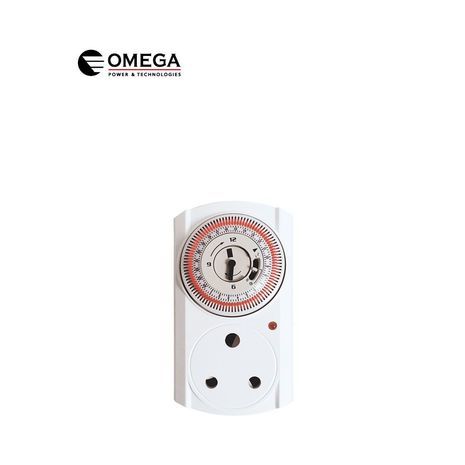 טיימר מיזוג אוויר סוג ישן עם תקע גדול מכני 24 שעות 16A OMEGA OM-TAS-22A