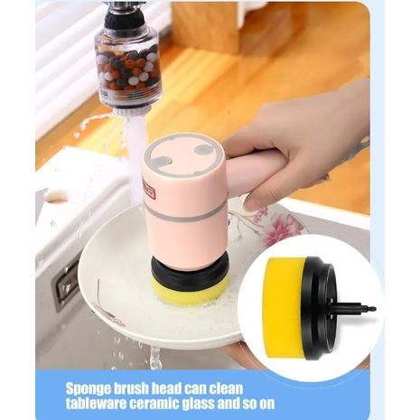 מברשת סיבובית נטענת עוצמתית לניקוי קירות, רצפות, כלי מטבח, נעליים. עם 3 קבצים מצורפים, עמיד למים