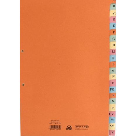 Cardboard divider א-ב
