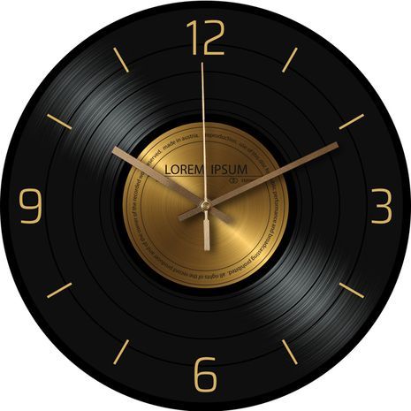 שעון קיר אגול מעוצב מודרני ואופנתי 30 סמ דגם "תקליט"