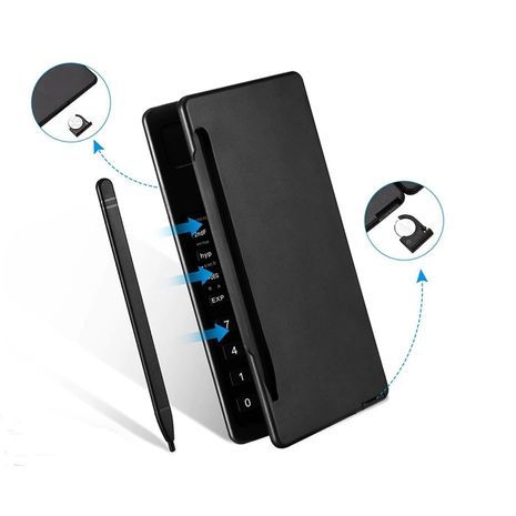 מחשבון מדעי עם לוח כתיבה. מחשבון מתקפל וטאבלט כתיבה LCD בגודל 6 אינץ'. עם חרט ומחק. S9 E-writer