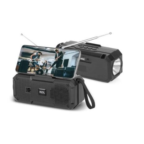 פנס עם רדיו , טעינה USB , בלוטות', כניסת USB וחריץ מיקרו SD ל-MP3, סוללה 500 mAh K23L