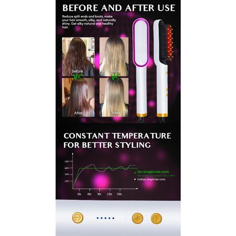 מחליק שיער/מברשת עיצוב חשמלית עם ציפוי קרמי מחליק שיער HQT-808