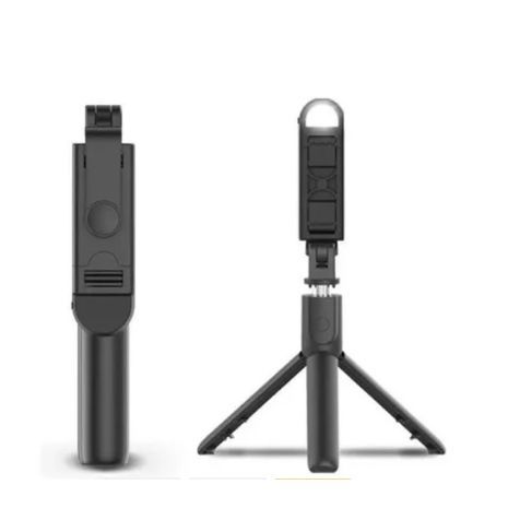 מקל סלפי, מונופוד - חצובת סלפי בלוטות' + שלט + תאורה אחורית. חצובה  Stick S03-S