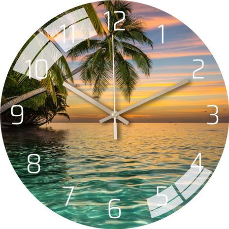 שעון קיר אגול מעוצב מודרני ואופנתי 30 סמ דגם "שקיעה"