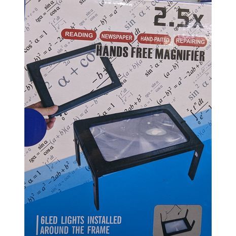 Складное увеличительное стекло для чтения размером 22x15 см со светодиодной подсветкой и питанием от USB