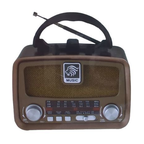 טרנזיסטור רדיו רמקול נייד ביצוב רטרו - וינטג , Bluetooth , פנס מובנה ,MP3 - כרטיס זכרון מיקרו SD USB -  וסוללה נטענת פנימית SKL-26