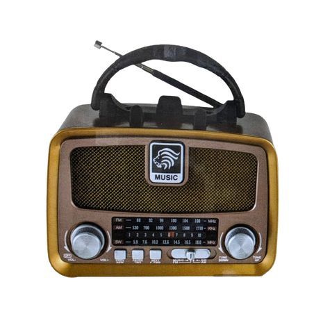 טרנזיסטור רדיו רמקול נייד ביצוב רטרו - וינטג , Bluetooth , פנס מובנה ,MP3 - כרטיס זכרון מיקרו SD USB -  וסוללה נטענת פנימית SKL-26