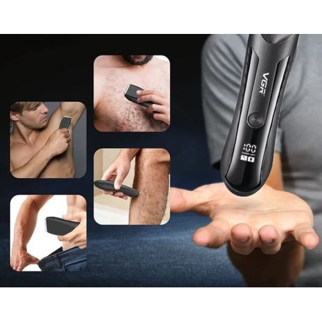 גוזם אלחוטי חשמלי מקצועי להסרת שיער מהגוף. הגנה מפני נזקי עור. טעינת USB VGR Voyager V-951