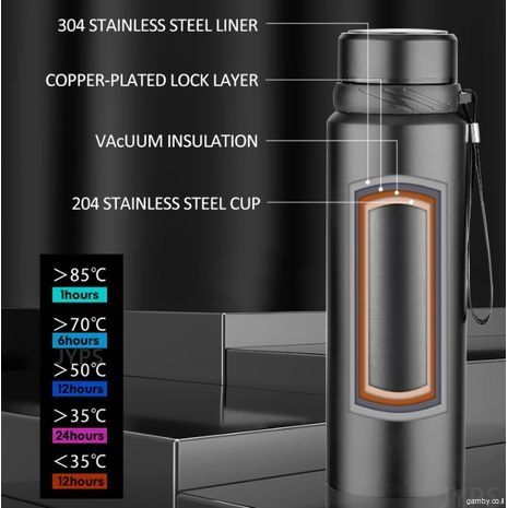 תרמוס 1 ליטר עשוי ממתכת