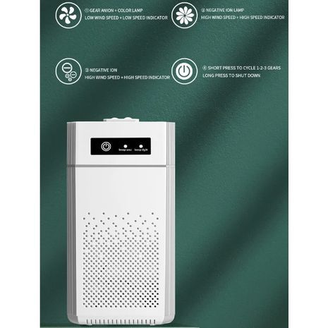 מטהר אוויר חכם, מסנן HEPA מחולל יונים שליליים, אנטיבקטריאלי גדול, הסרת פורמלדהיד, ריחות רעים, אבק, קשקשים לחיות מחמד בדירה ובמכונית H12