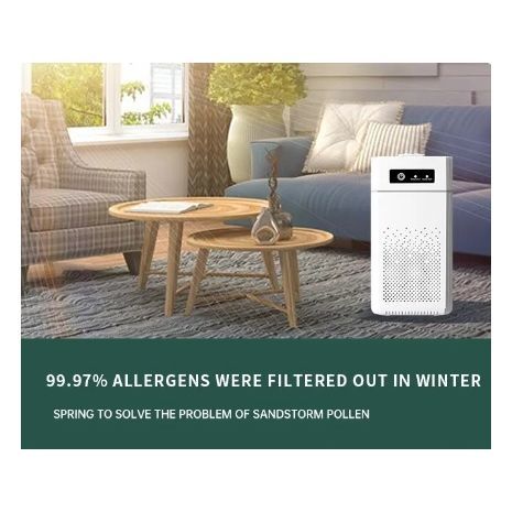 מטהר אוויר חכם, מסנן HEPA מחולל יונים שליליים, אנטיבקטריאלי גדול, הסרת פורמלדהיד, ריחות רעים, אבק, קשקשים לחיות מחמד בדירה ובמכונית H12