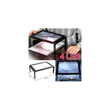 3-кратное складное увеличительное стекло размером A4 со светодиодной подсветкой на всю страницу для чтения без помощи рук .