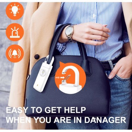פנס LED להגנה עצמית USB מחזיק מפתחות נטענת אזעקה חיצונית