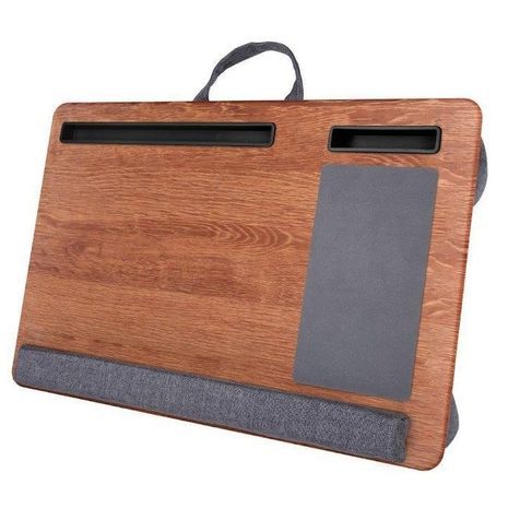 מעמד (בטנה) לברכיים, מיטה, מכונית וכו'. לעבודה נוחה עם מחשב נייד או טאבלט. שולחן נייד למחשב נייד. מעמד למחשב נייד. עם משטח עכבר, משענת ומשענת לשורש כף היד.