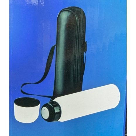 Термос металлический 1 литр белый  с футляром