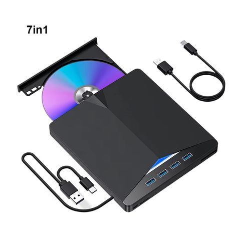 צורב ׁ( כונן דיוידי) די.וי.דיDVD עם מפצל וקורא כרטיסים  חיבור DVD-RW USB 3.0 - TYPE-C