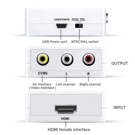 מתאם AV2HDMI מתאם מHDMI - RCA אדפטור