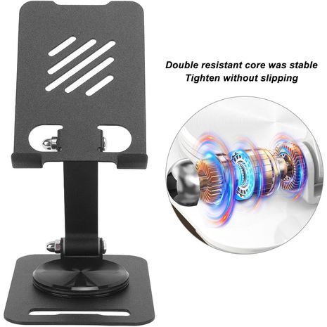 מעמד שולחני לסמרטפון מעמד לטלפון שולחני מתכתי מתקפל. מעמד לפלאפון. מחזיק טלפון מתכת שולחני 360 מעלות.