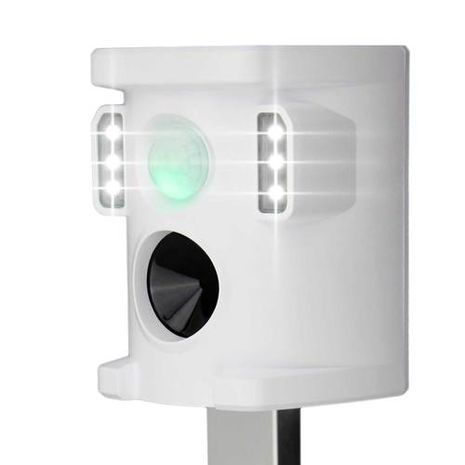 מכשיר הרתעה אולטראסוני ואורי לדחיית יונים, עטלפים, חיות בר ומזיקים אחרים עם טעינה דרך USB ולוח סולארי