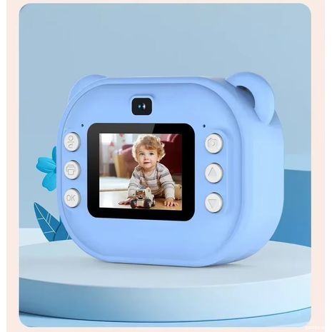 מצלמת ילדים עם הדפסה מיידית (כמו פולארויד). מצלמה דיגיטלית באיכות צילום גבוהה עם פוקוס אוטומטי ופלאש כפול - מתאימה לבנים ובנות