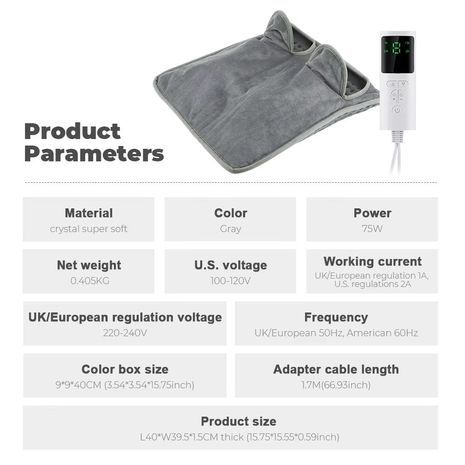 כרית חימום חשמלית לרגליים – משטח חימום רחיץ