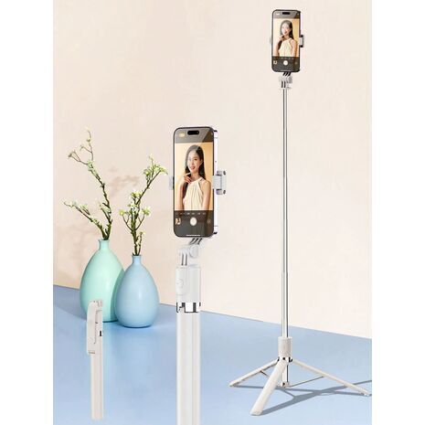 חצובה משולבת, מקל סלפי-טרנספורמר לסמארטפון ולמצלמות צילום ווידאו, עם שלט Bluetooth. גובה 1.7 מ'.
