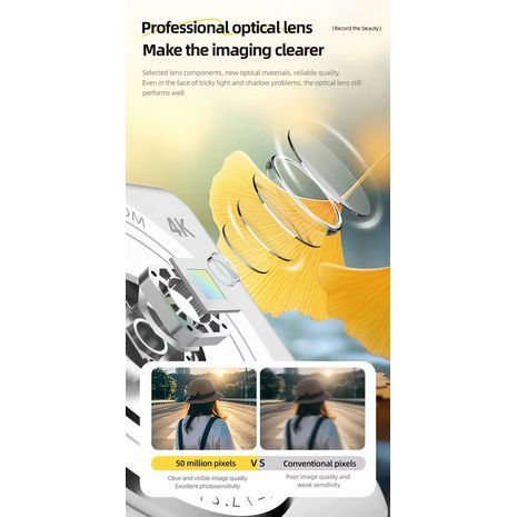 מצלמה לילדים. מצלמה דיגיטלית באיכות צילום גבוהה. 50 מגה פיקסל. מצלמה למתחילים עם פלאש כפול ופוקוס אוטומטי.