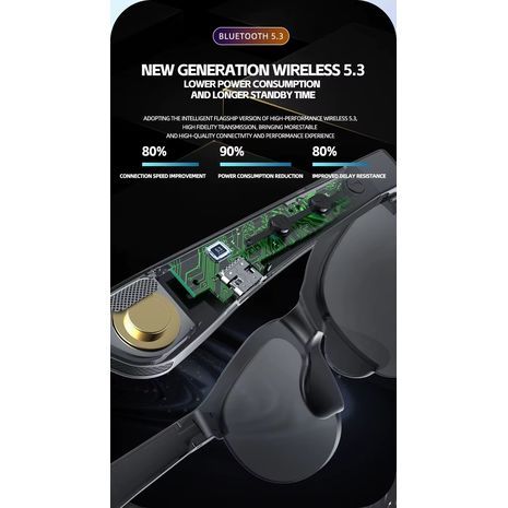 משקפיים  חכמים עם תרגום ואוזניות ו-Bluetooth 5.3 – דגם XG88Pro מבוסס AI