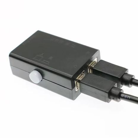 חיבור USB 1.1/2.0 עם 2 יציאות. מתג שיתוף USB 1.1/2.0, קופסת פיצול עם 2 יציאות עבור מחשב, מחשב נייד, סורק, מדפסת.